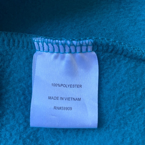 Retro Threads Vintage Style Ruffled Buttoned Down Coat Emerald Blue Size M - Picture 12 of 16